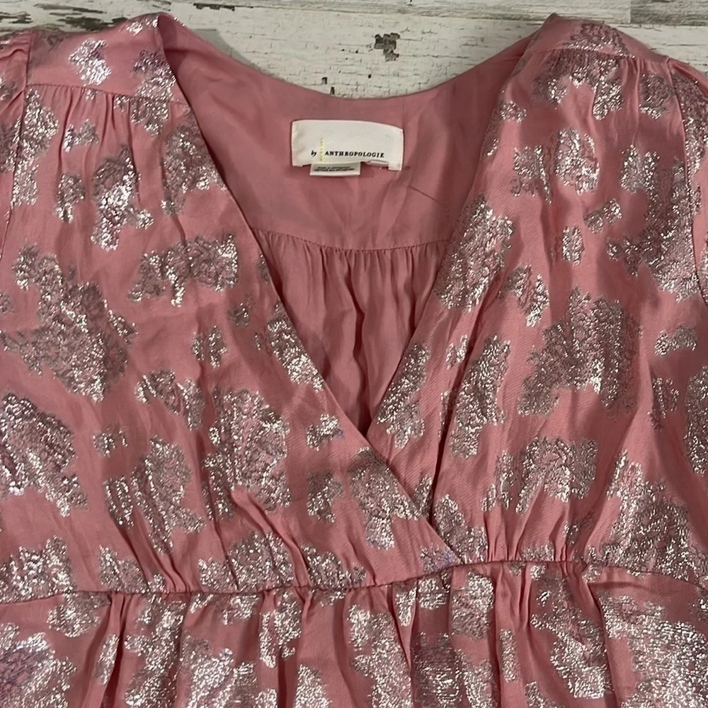 Anthropologie Jolene Jacquard Pink Mini Dress Size XSP - Picture 7 of 13